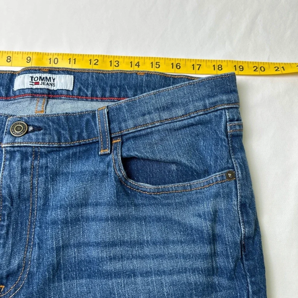 Tommy Jeans Mens Straight Leg Stretch Denim Jeans Size 38x30 Blue Classic Casual